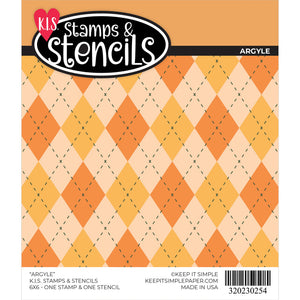 Background Stamp & Stencil Combo - Argyle 6x6