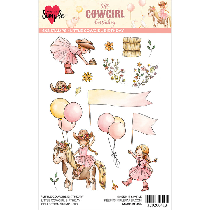 Little Cowgirl Birthday Collection Stamp - 6x8