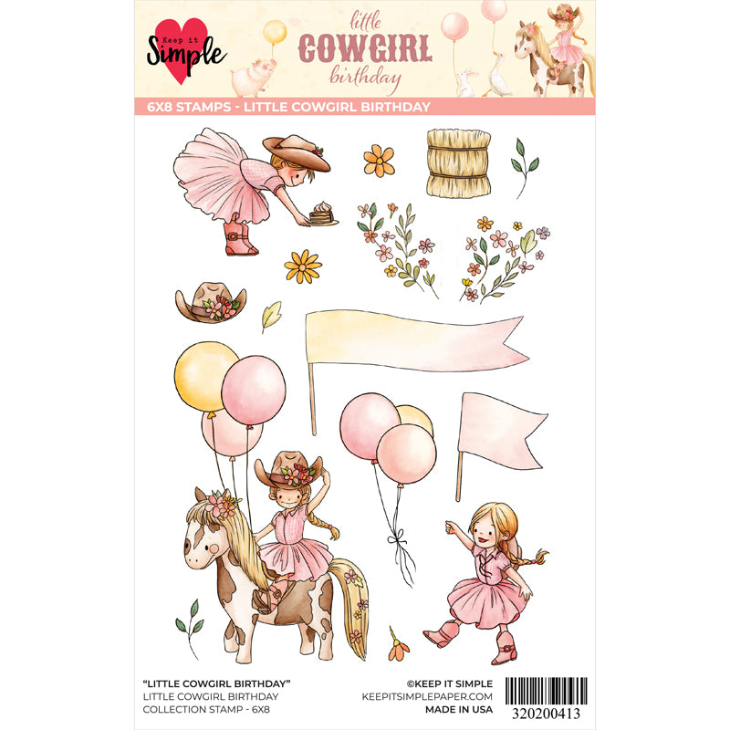 Little Cowgirl Birthday Collection Stamp - 6x8
