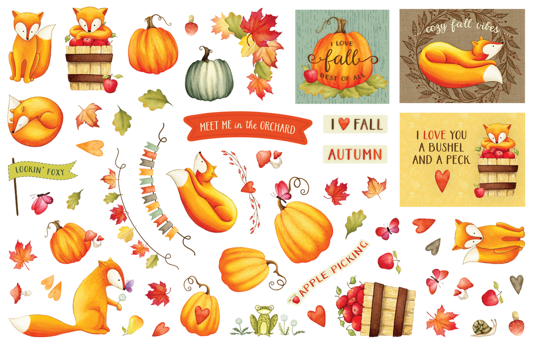 Autumn Charm - Die Cut Pieces - Foxes