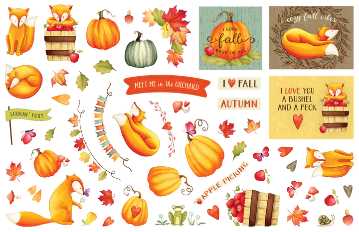 Autumn Charm - Die Cut Pieces - Foxes