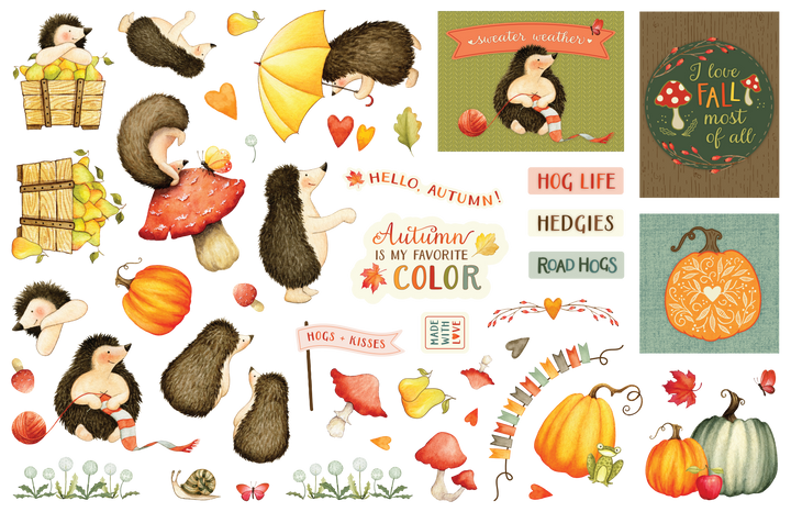 Autumn Charm - Die Cut Pieces - Hedgehogs
