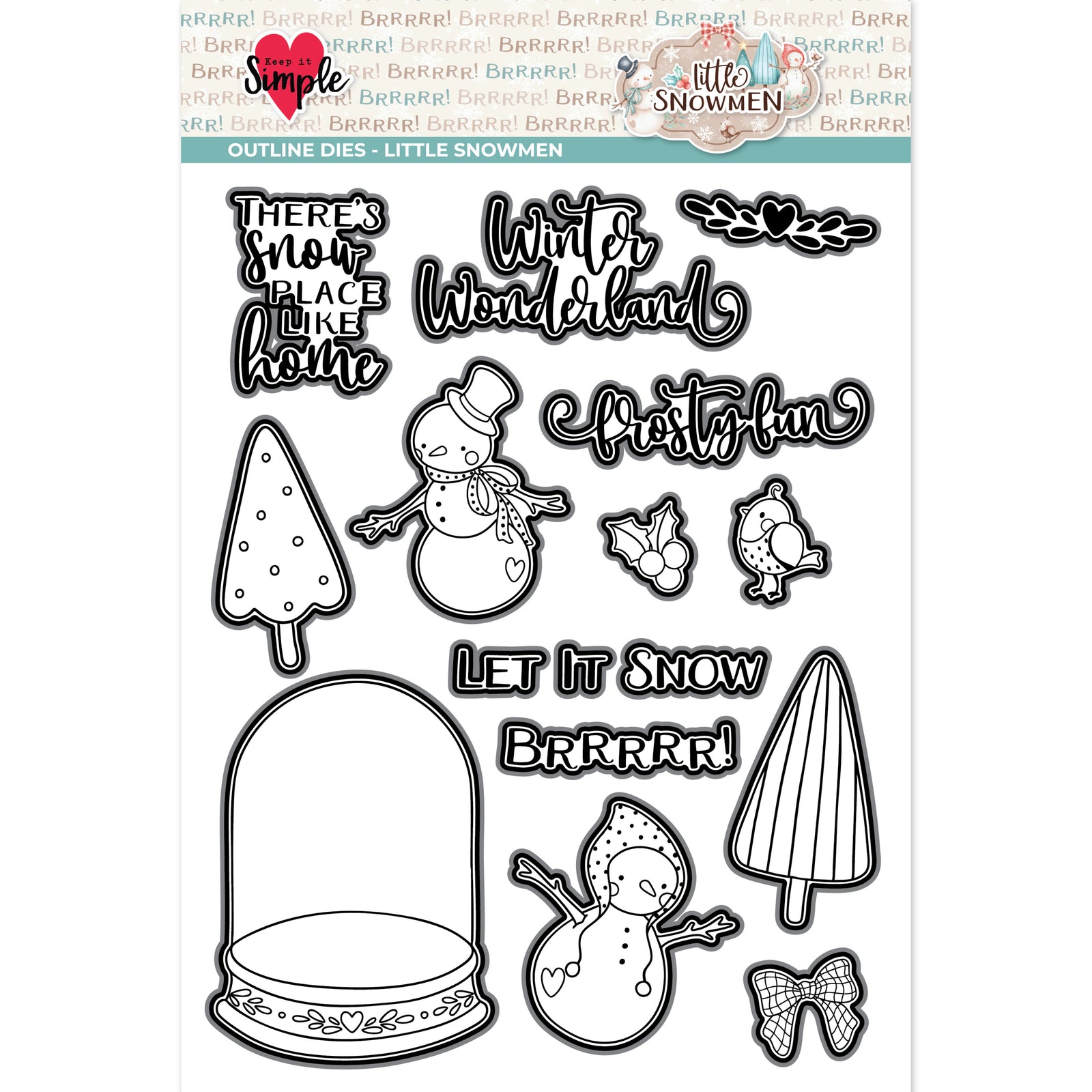 Little Snowmen - Collection Outline Die
