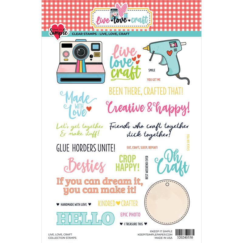 Live, Love, Craft - 6x8 Stamp Set