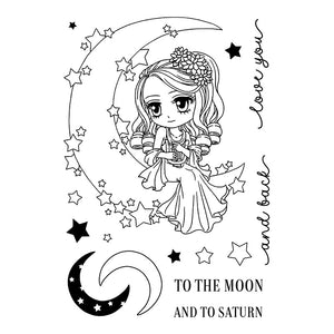 Art By Mi Ran - Stamp - Moon Goddess