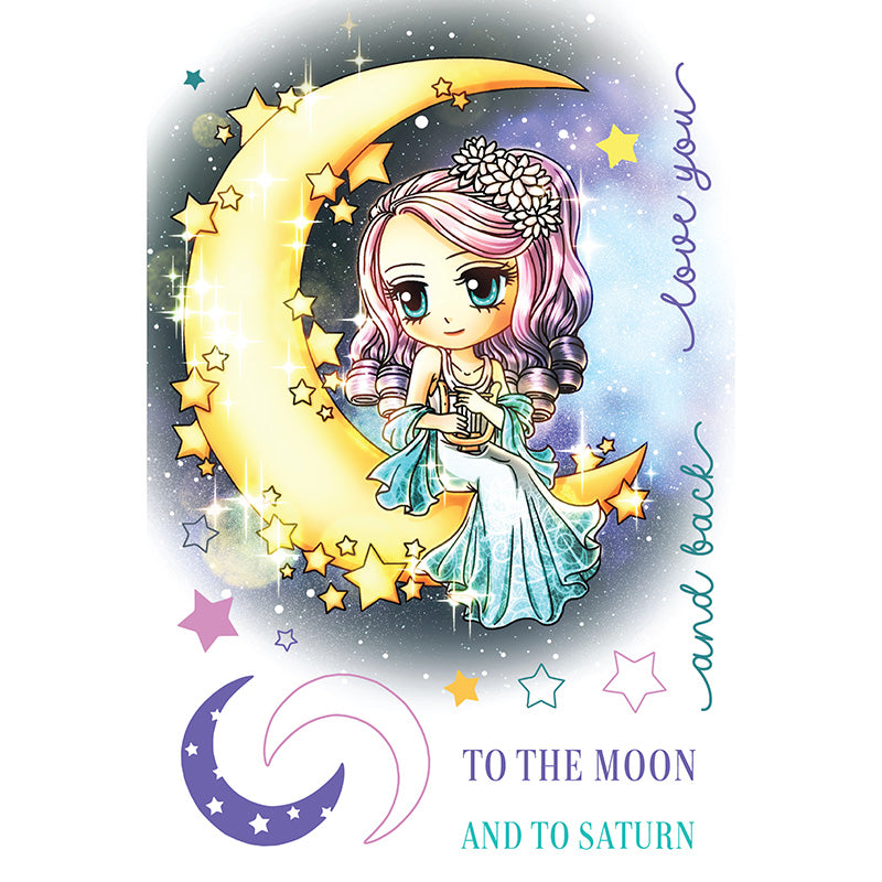 Art By Mi Ran - Stamp - Moon Goddess