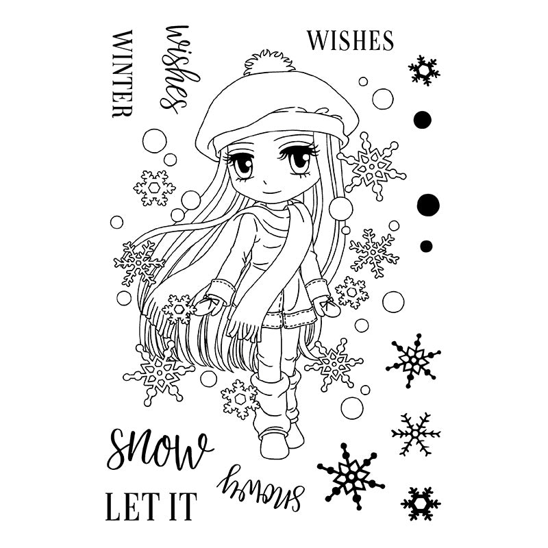 Art By Mi Ran - Stamp - Suzie Snowflakes