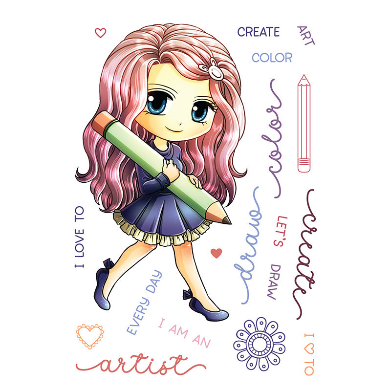 Art By Mi Ran - Stamp - Pencil Penny