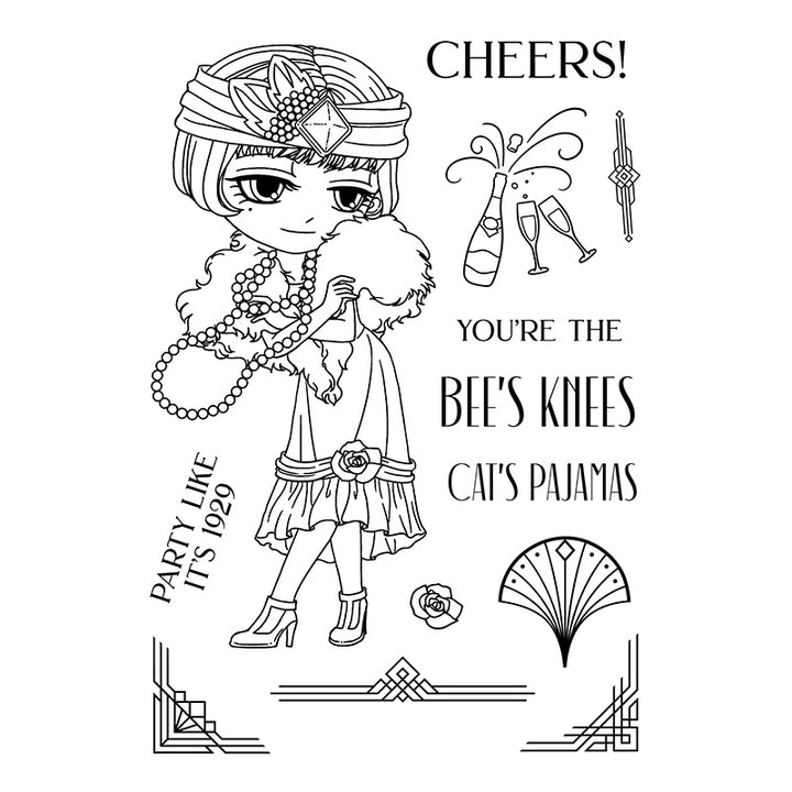 Art By Mi Ran - Stamp - Flapper Party