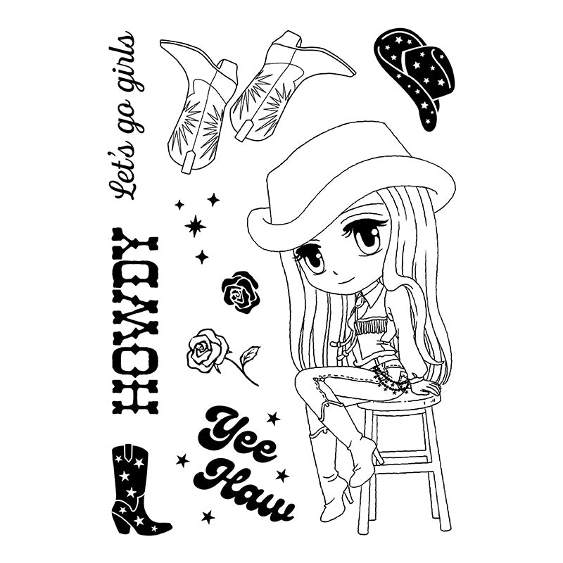 Art By Mi Ran - Stamp - Cowgirl Bonnie