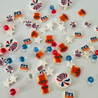 Polymer Clay - Patriotic Rhinestone Mix