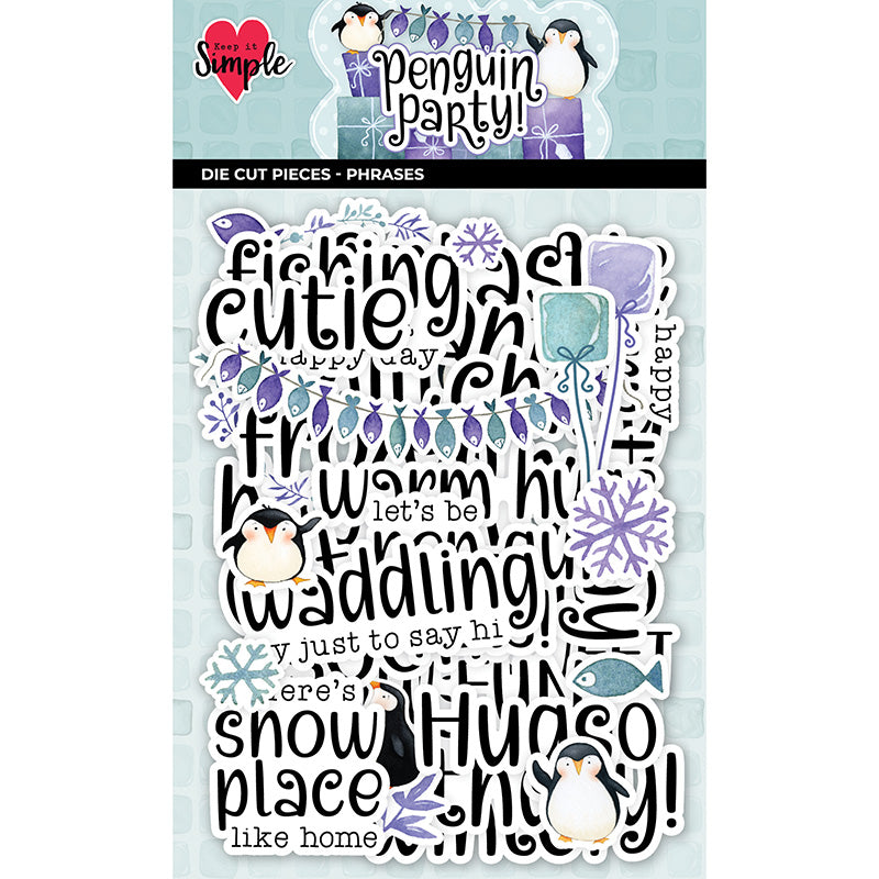 Penguin Party - Die Cut Pieces - Phrases