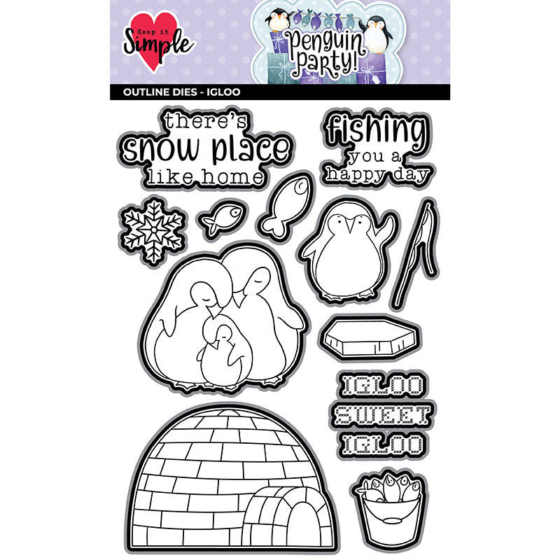 Penguin Party - Outline Die - Igloo