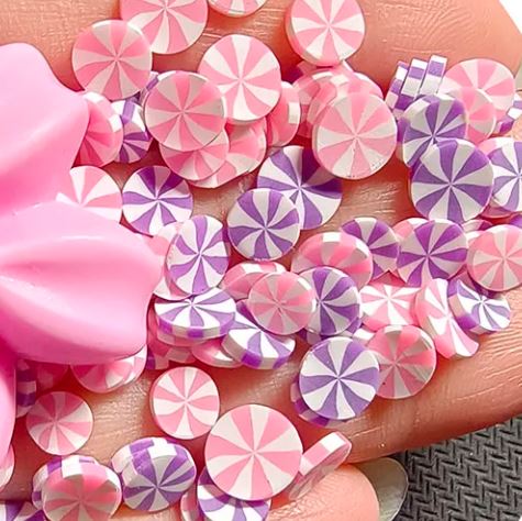 Polymer Clay - Pink & Purple Peppermint Mix