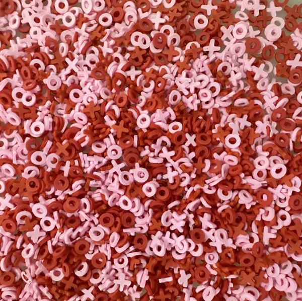 Polymer Clay - Pink & Red X's & O's