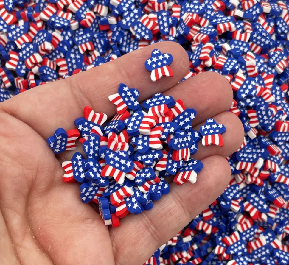 Polymer Clay - RWB Flag Stars