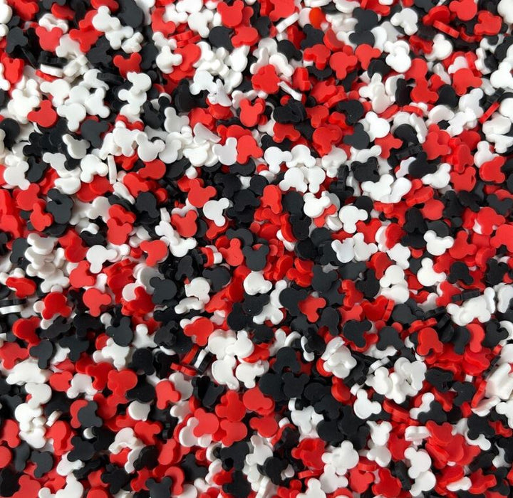 Polymer Clay - Red, White &amp; Black Mouse Heads