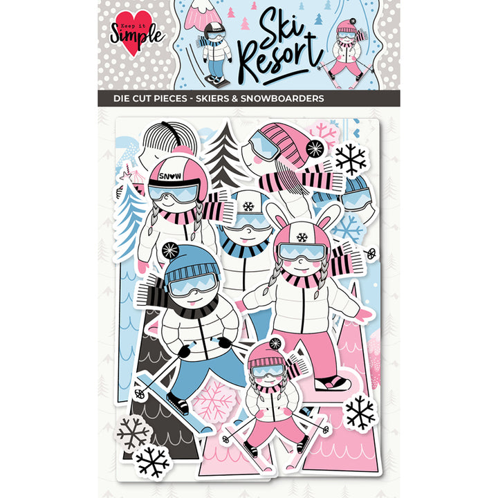 Ski Resort - Die Cut Pieces - Skiers &amp; Snowboarders