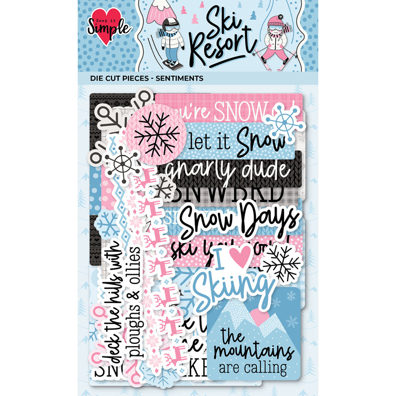 Ski Resort - Die Cut Pieces - Sentiments