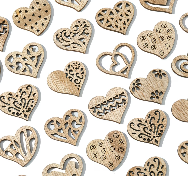 Wooden Heart Embellishments