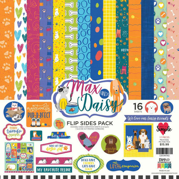 Max &amp; Daisy Flip Sides - 12x12 Paper Pack