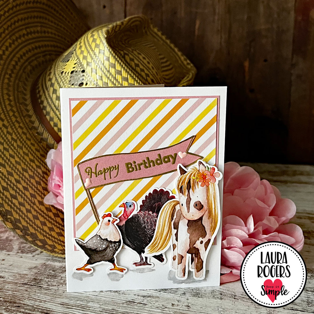 Little Cowgirl Birthday - Sentiment Stamp - 6x8 - Back in Stock Soon!