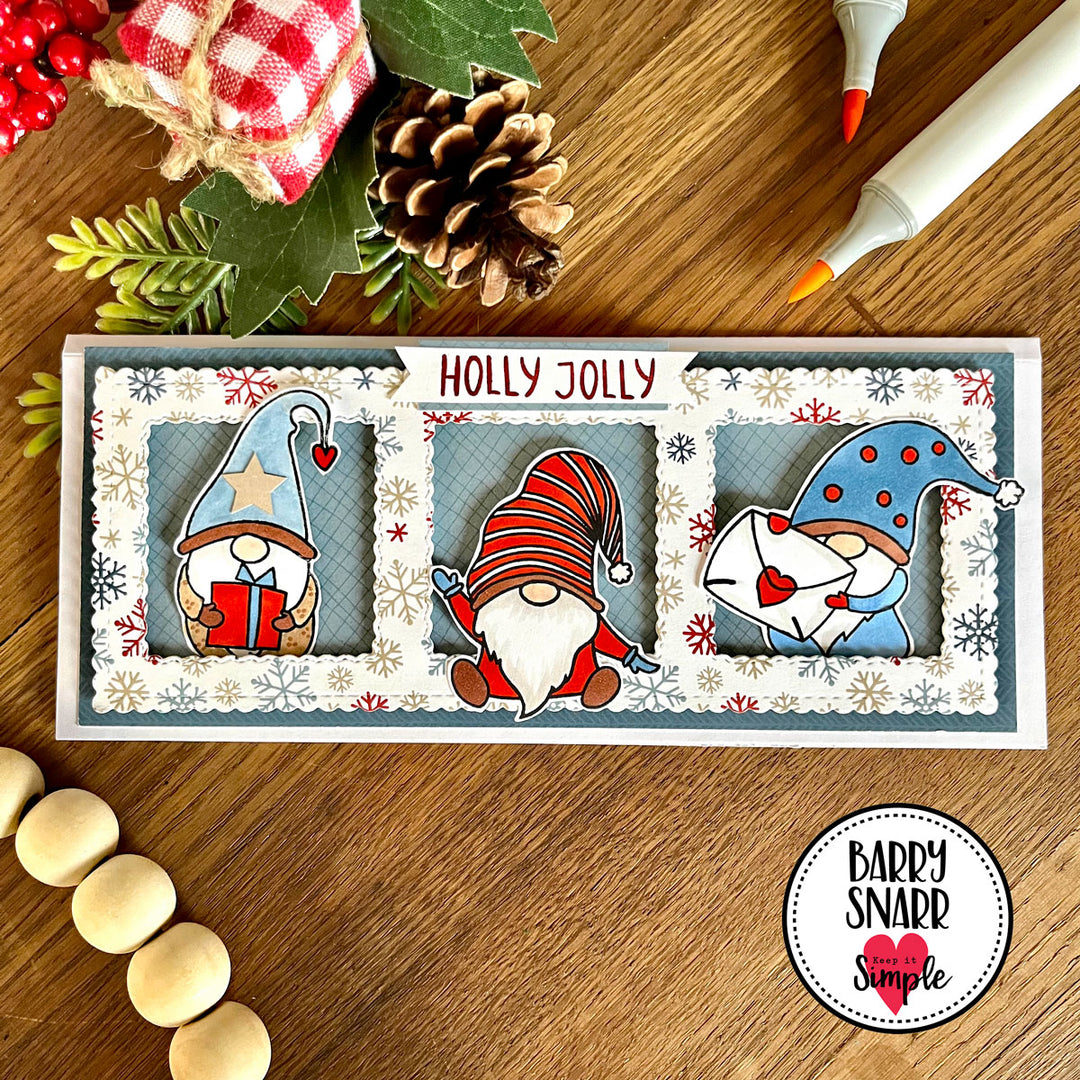 Scandinavian Christmas - Gnomes - 6x8 Stamp