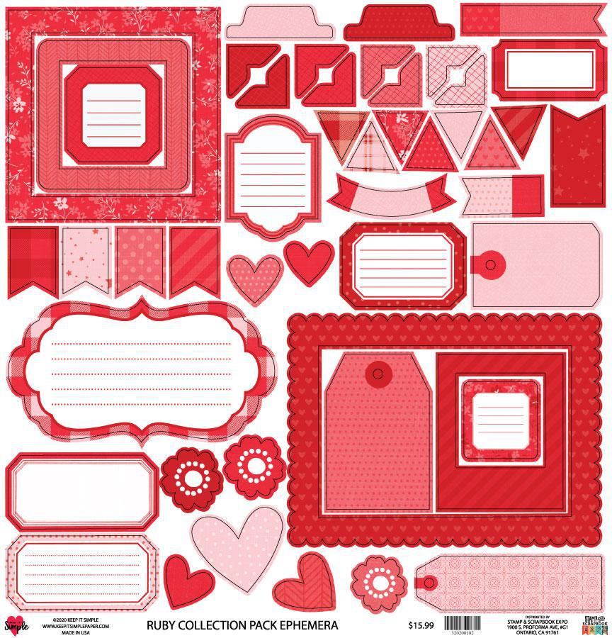 Back To Basics - 12x12 Paper - Ruby