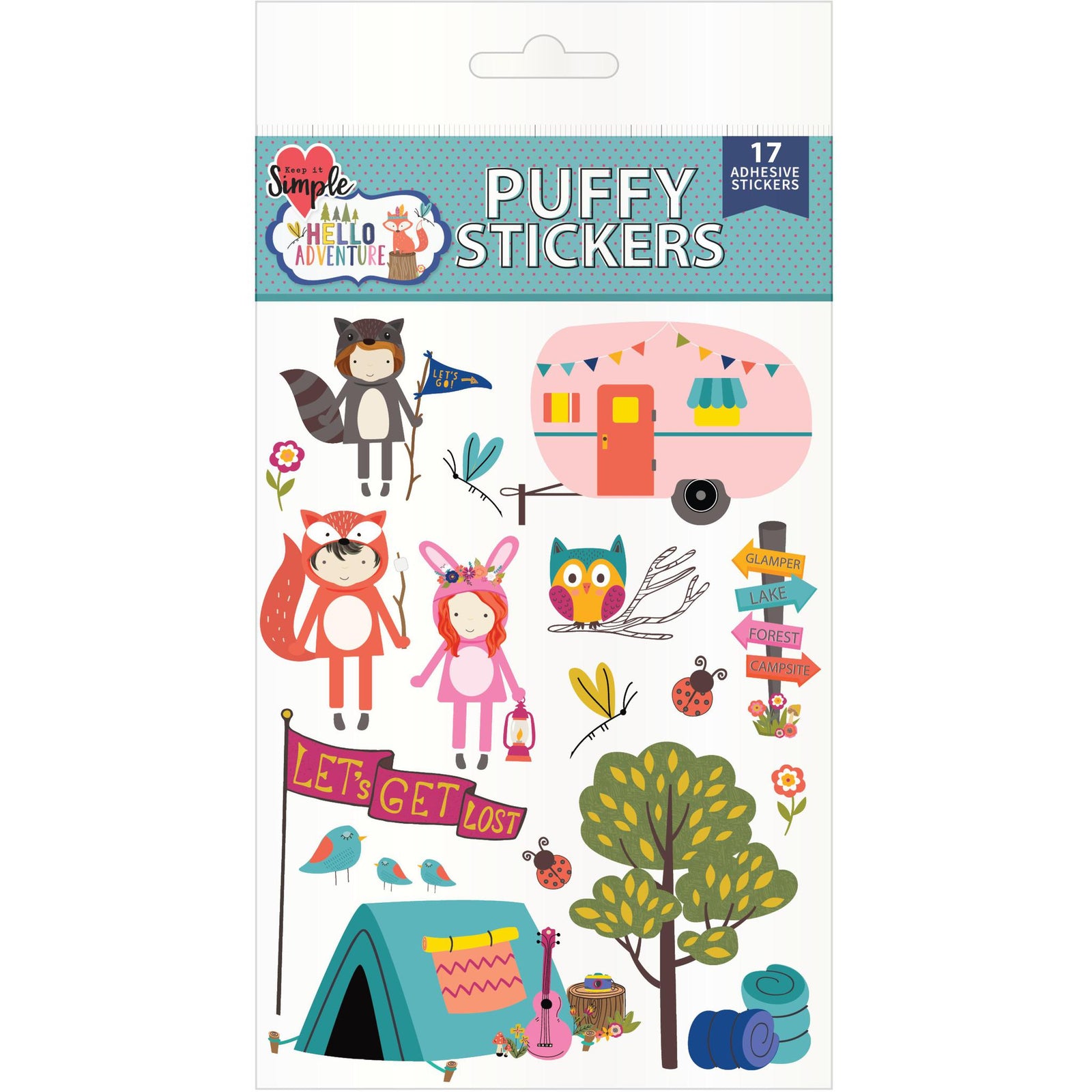 Hello Adventure Puffy Stickers