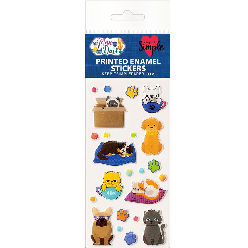 Max & Daisy Printed Enamel Stickers
