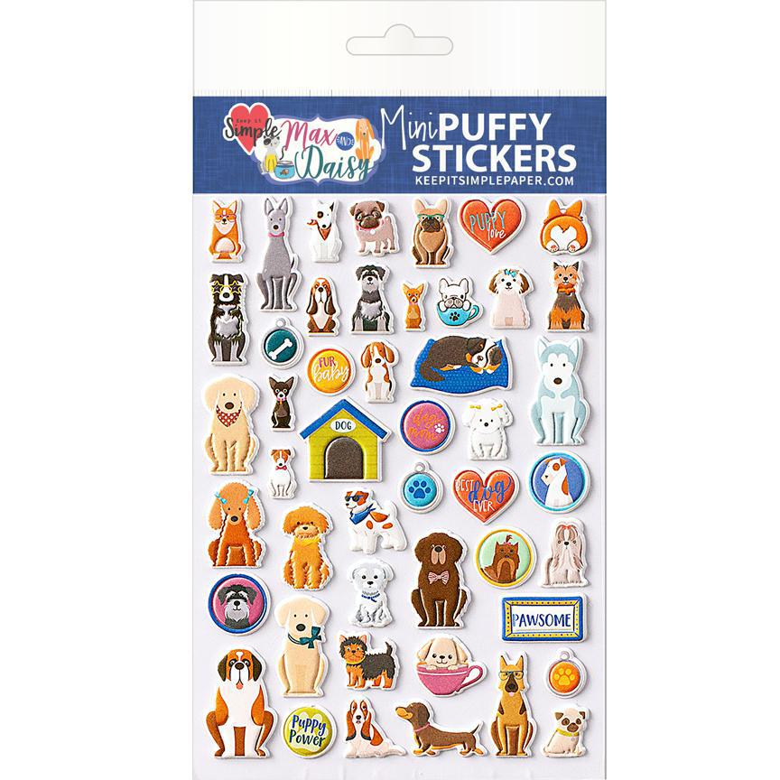 Max & Daisy Mini Puffy Stickers Puppies