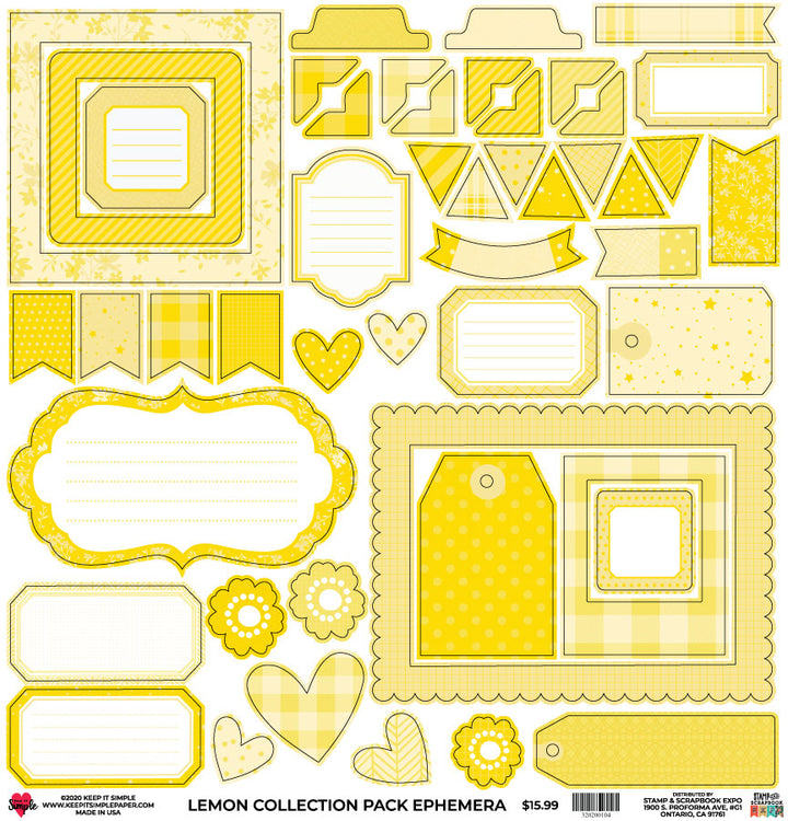 Back To Basics - 12x12 Paper - Lemon