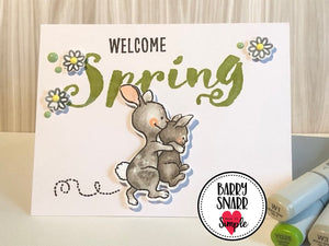 Bunny Season - Sentiments Stamp - 6x8 Spring