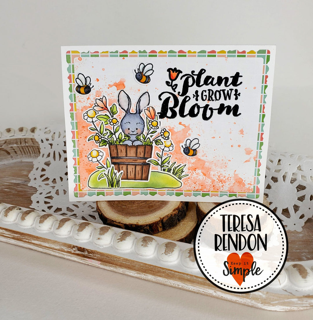Bunny Season - Sentiments Stamp - 6x8 Spring