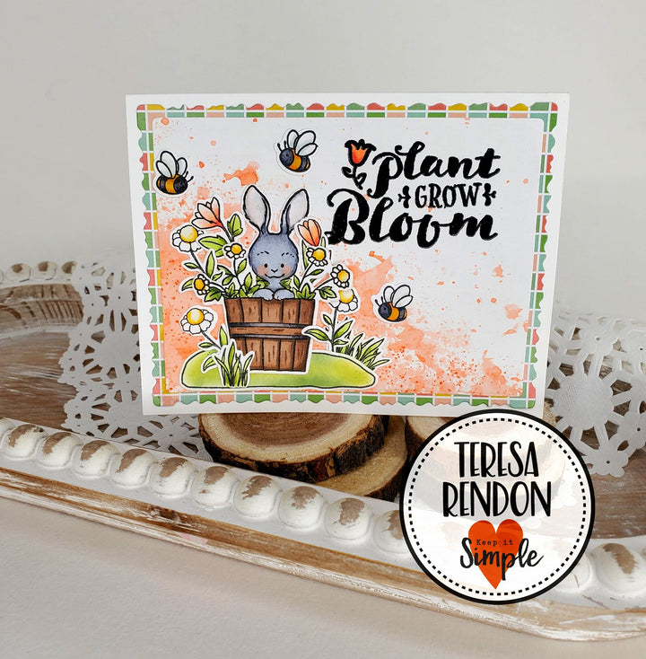 Bunny Season - Sentiments Stamp - 6x8 Spring