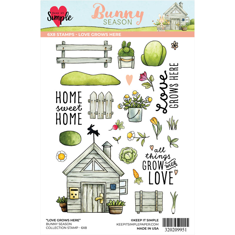 Bunny Season - Collection Stamp - 6x8 Love Grows Here