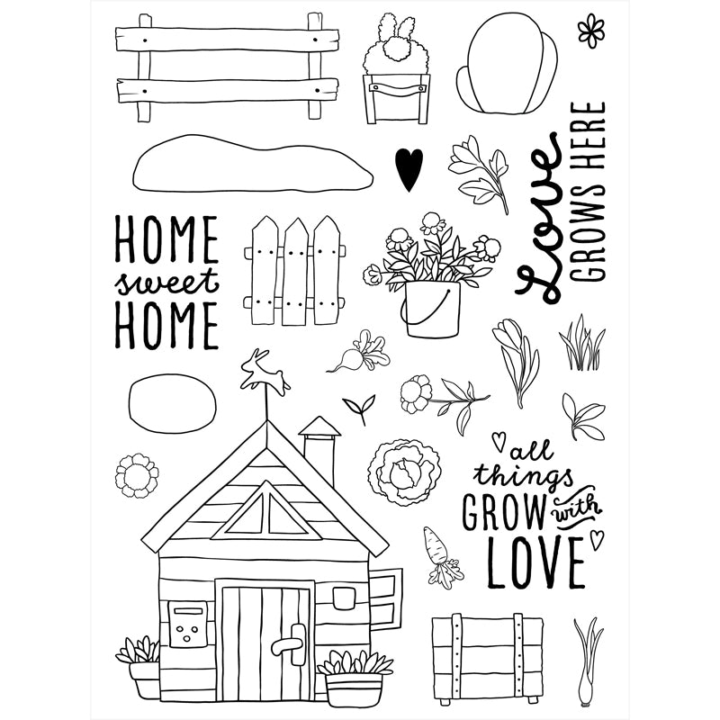 Bunny Season - Collection Stamp - 6x8 Love Grows Here