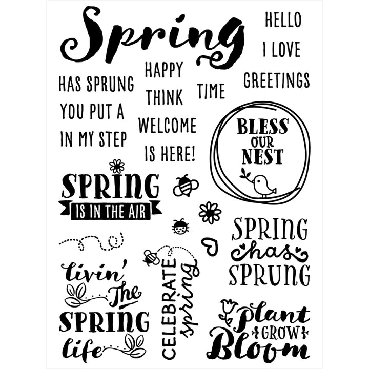 Bunny Season - Sentiments Stamp - 6x8 Spring