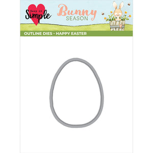 Bunny Season - Outline Die - Easter Egg
