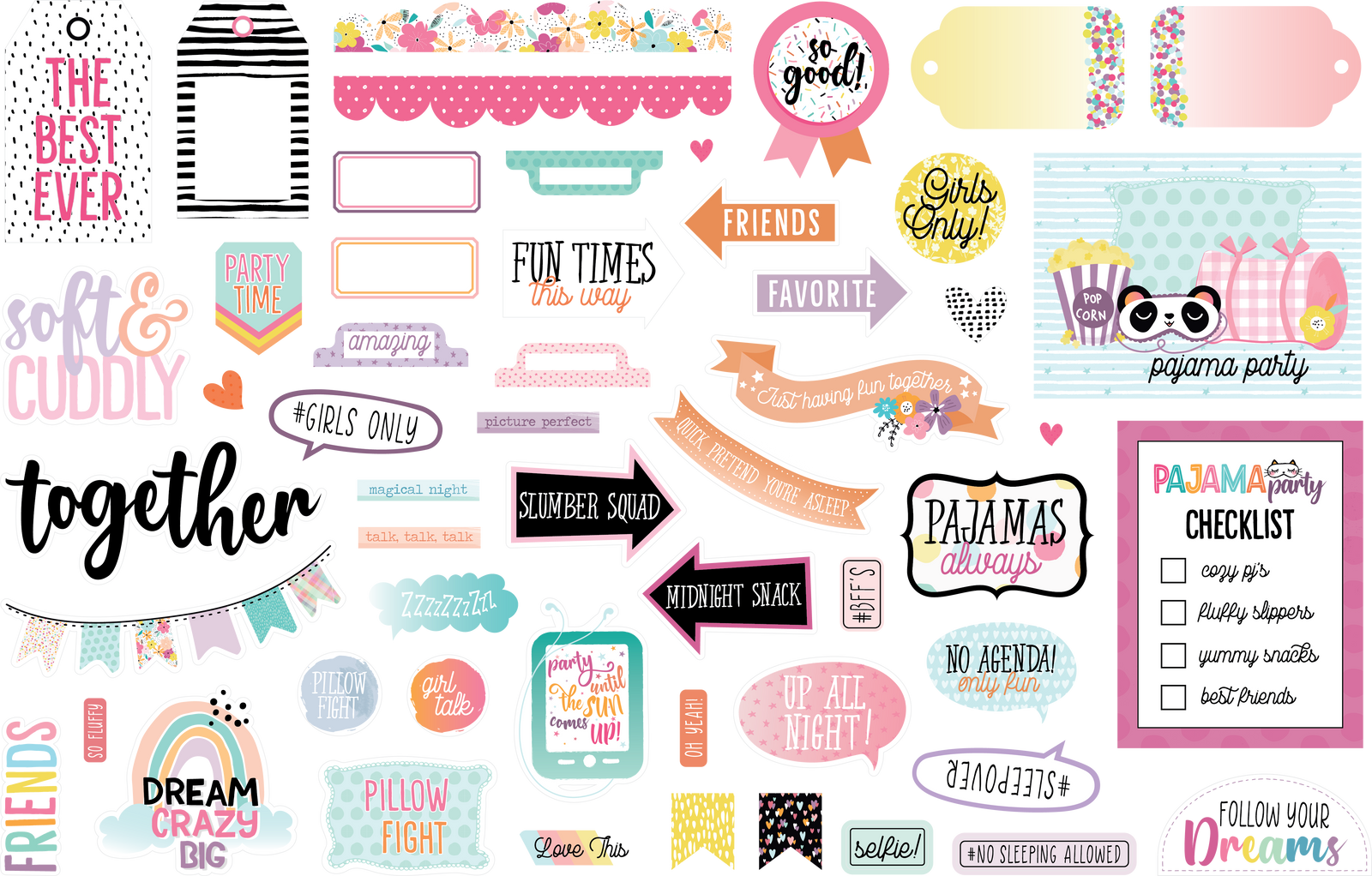 Pajama Party - Die Cut Pieces - Cards & Ephemera