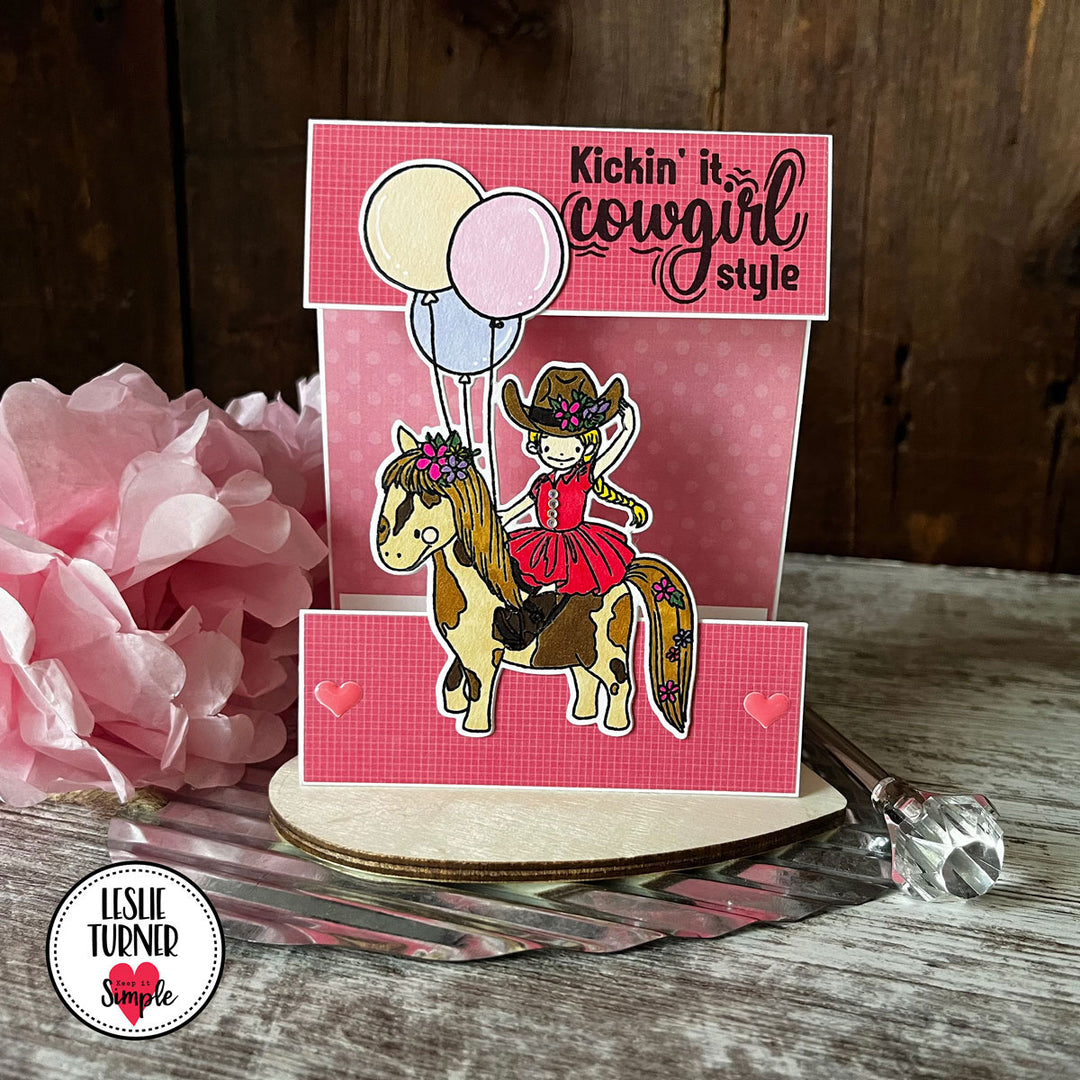 Little Cowgirl Birthday - Sentiment Stamp - 6x8 - Back in Stock Soon!