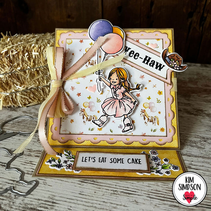 Little Cowgirl Birthday - Sentiment Stamp - 6x8 - Back in Stock Soon!