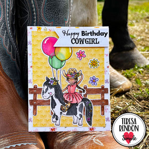 Little Cowgirl Birthday Collection Stamp - 6x8
