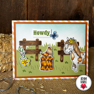 Little Cowgirl Birthday - Sentiments Stamp - 6x8