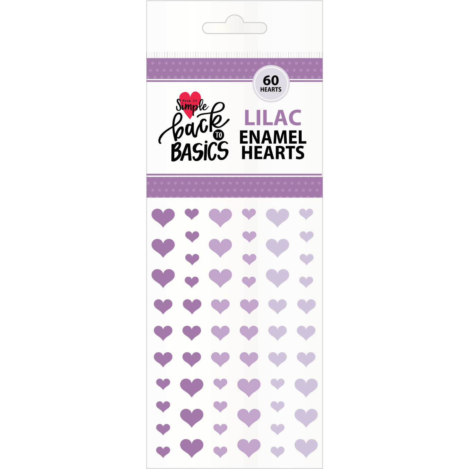 Back To Basics Lilac Enamel Hearts