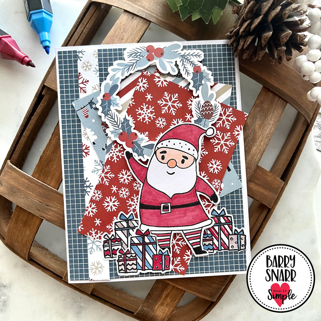 Scandinavian Christmas - Santa &amp; Friends - 6x8 Stamp