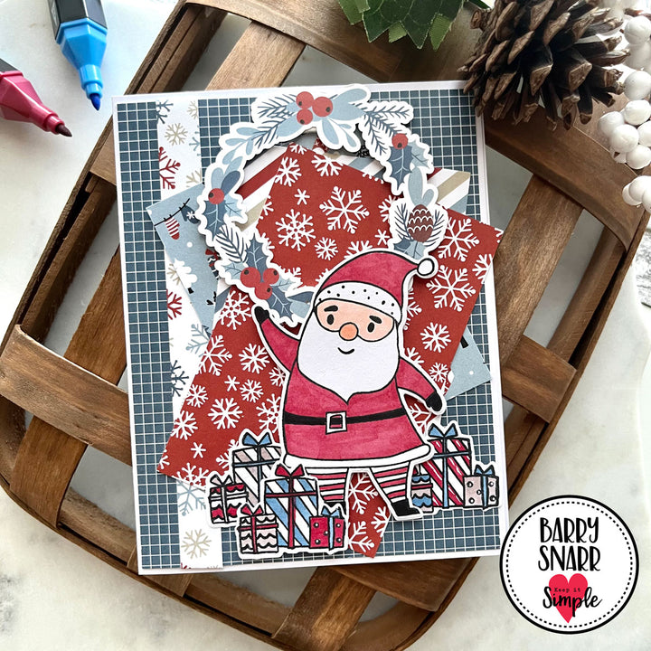 Scandinavian Christmas - Santa &amp; Friends - 6x8 Stamp