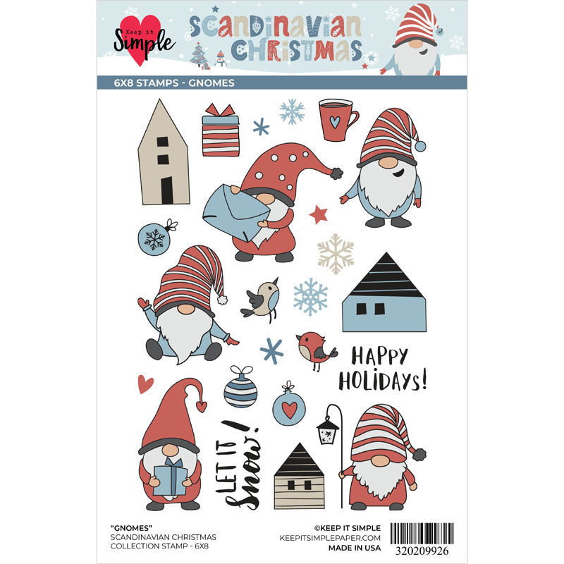 Scandinavian Christmas - Gnomes - 6x8 Stamp