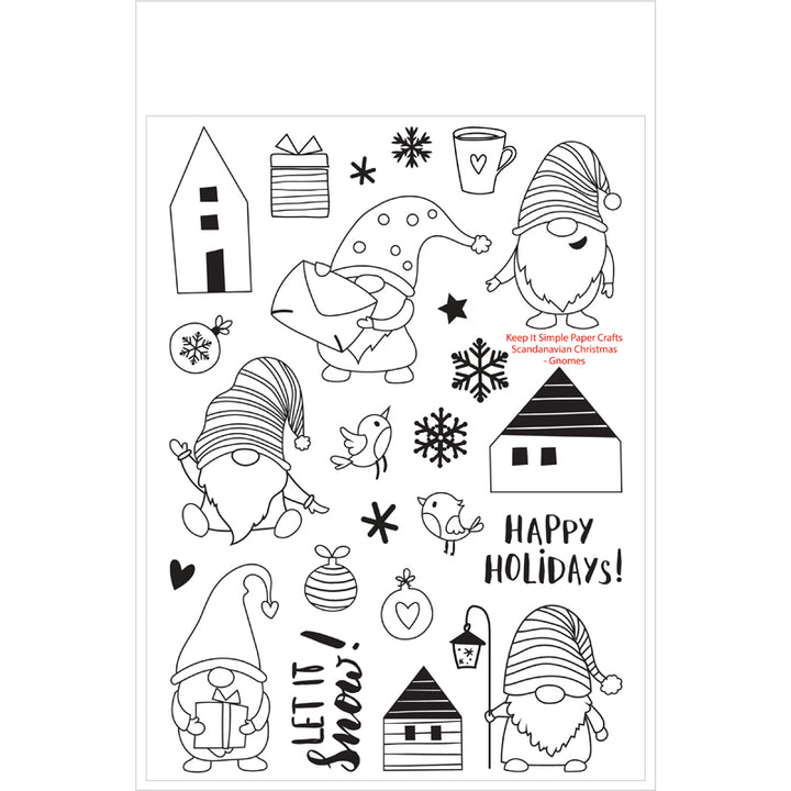 Scandinavian Christmas - Gnomes - 6x8 Stamp
