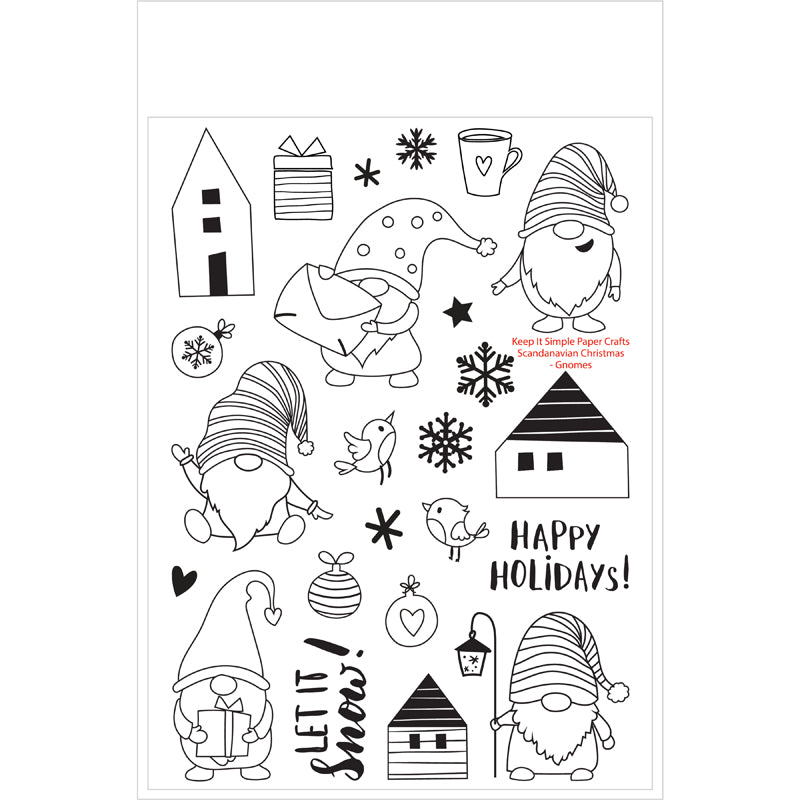Scandinavian Christmas - Gnomes - 6x8 Stamp